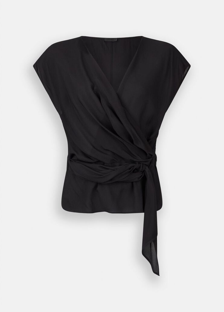 Crepe de chine top black Liu Jo - large image number 6 Crepe de chine top black Liu Jo - large image number 6