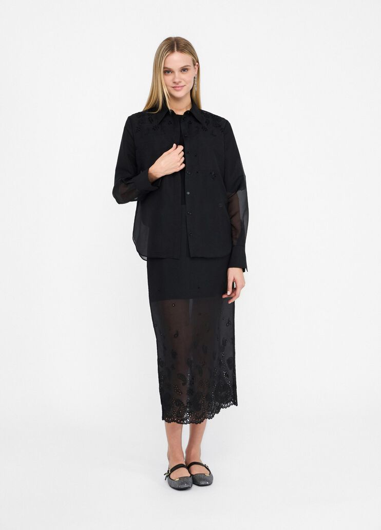 Organza skirt with embroidery black Liu Jo - large image number 5 Organza skirt with embroidery black Liu Jo - large image number 5
