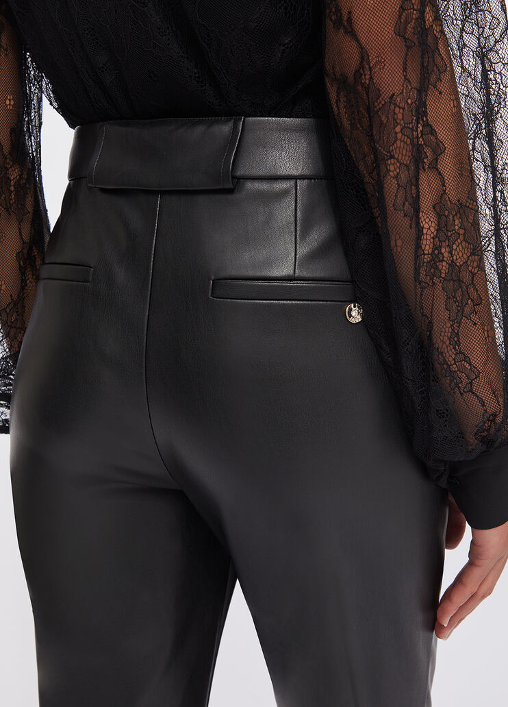 Flare-Hose aus beschichtetem Gewebe Schwarz Liu Jo - large image number 3