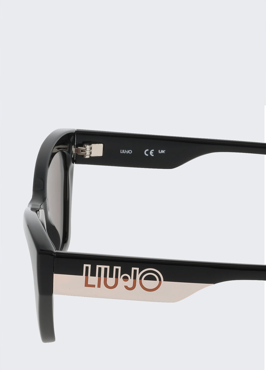 Liu Jo Sunglasses LJ659S Black Round Cat Eye with lavender temples lace detail Liu Jo LJ159S 072 Cat Eye Dark Ruthenium Silver Sunglasses  main image 4