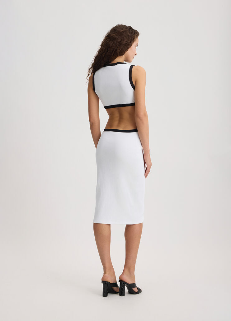 Midi dress with cut-out white/black Liu Jo - large image number 1 Midi dress with cut-out white/black Liu Jo - large image number 1