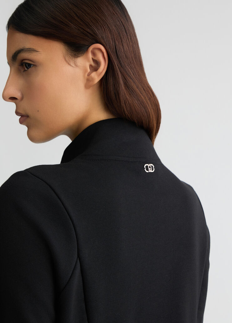 Sweatshirt with zip and rhinestones black Liu Jo - large image number 4 Sweatshirt with zip and rhinestones black Liu Jo - large image number 4
