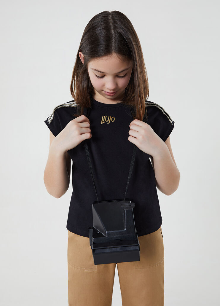 T-Shirt mit Fransen Schwarz Liu Jo - large image number 2 T-Shirt mit Fransen Schwarz Liu Jo - large image number 2