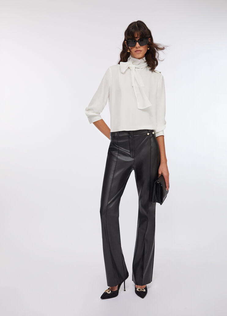 Blouse with scarf white wool Liu Jo - medium Blouse with scarf white wool Liu Jo - medium