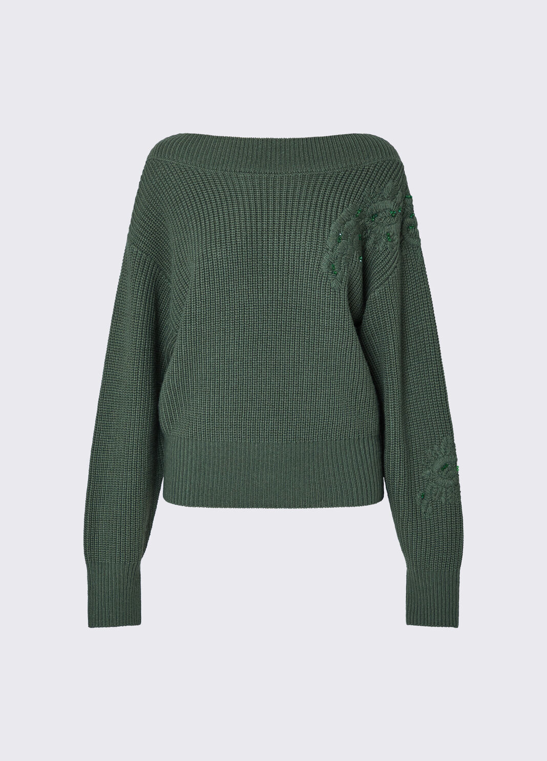 Wool Sweater with Embroidery dark green Liu Jo - large image number 6