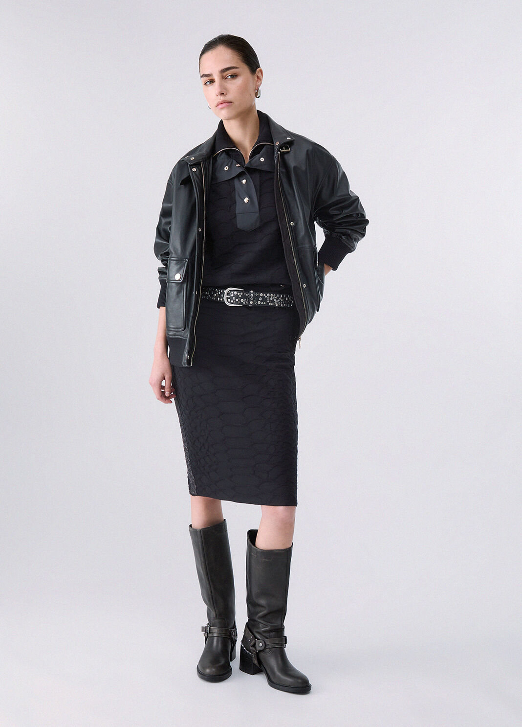 Jacquard Knit Midi Skirt black Liu Jo - large image number 5