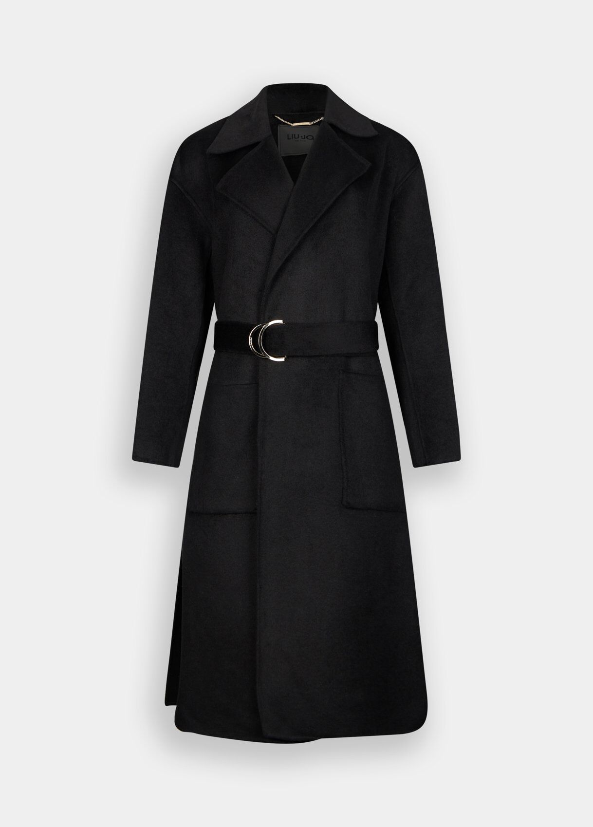 Wool coat with belt colour black | Liu Jo
