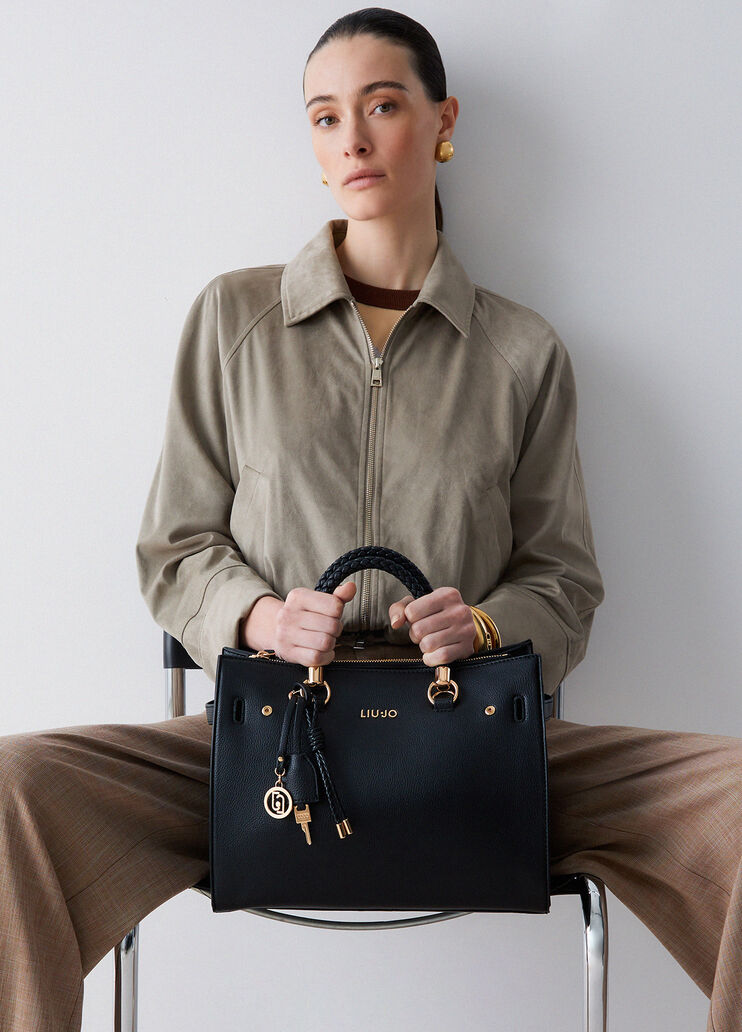 Mittelgro&szlig;e Satchel Bag mit Anh&auml;nger schwarz Liu Jo - medium