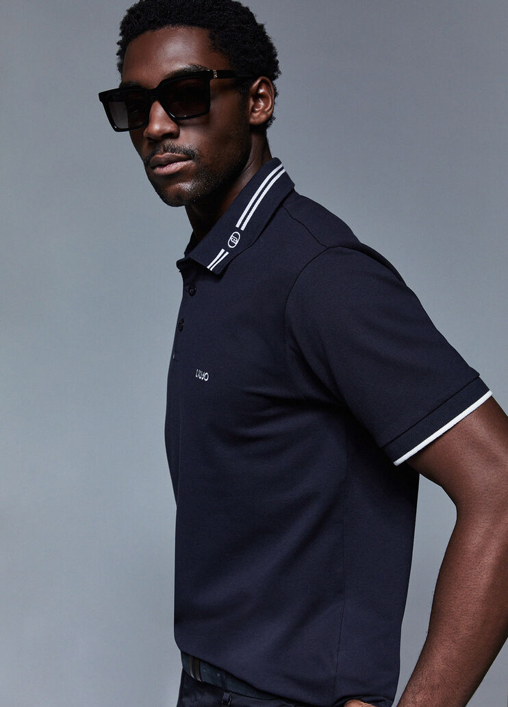 Polo shirt with logo dark blue Liu Jo - medium