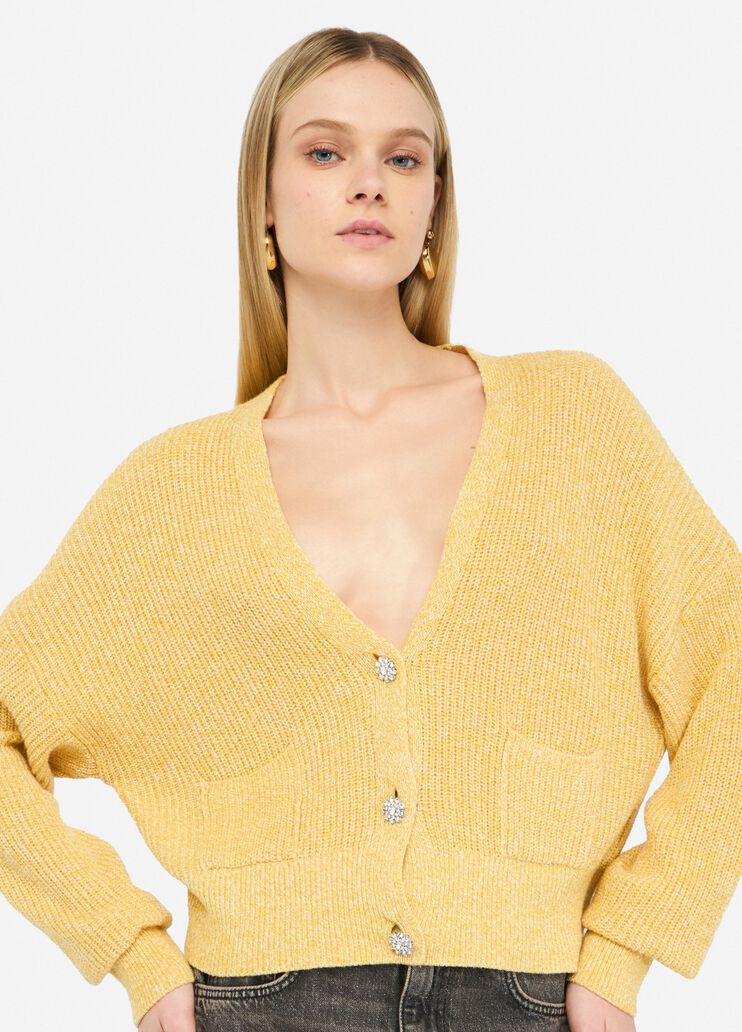 Cardigan with jewel buttons dark gold Liu Jo - large image number 2