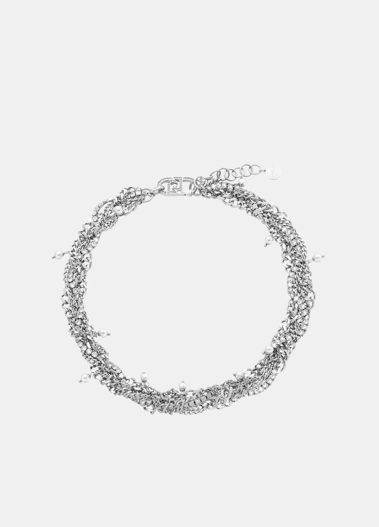 Multi-strand choker with diamantés silver Liu Jo - medium Multi-strand choker with diamantés silver Liu Jo - medium