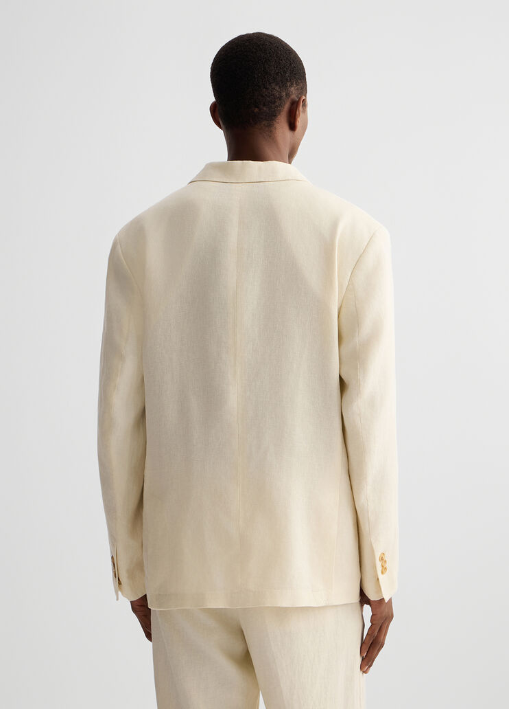 100% linen double-breasted jacket tofu white Liu Jo - large image number 1 100% linen double-breasted jacket tofu white Liu Jo - large image number 1