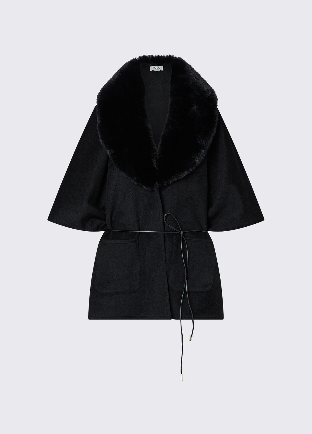 Synthetic Shearling Poncho black Liu Jo - large image number 6