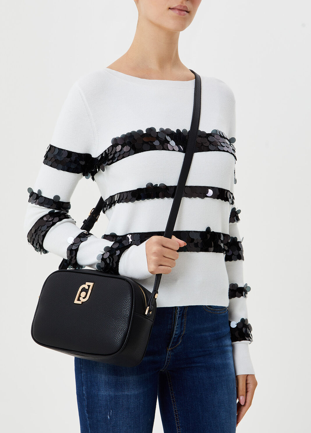 Crossbody bag with logo Black Liu Jo - large image number 1