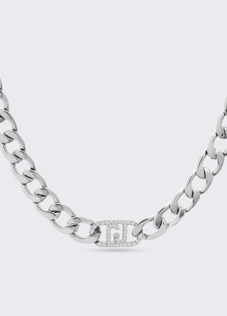 Monogram choker with diamantés silver Liu Jo - medium Monogram choker with diamantés silver Liu Jo - medium