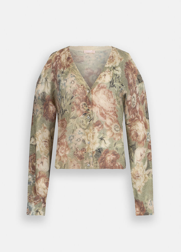 Alpaca and wool blend cardigan sanderson print Liu Jo - large image number 6