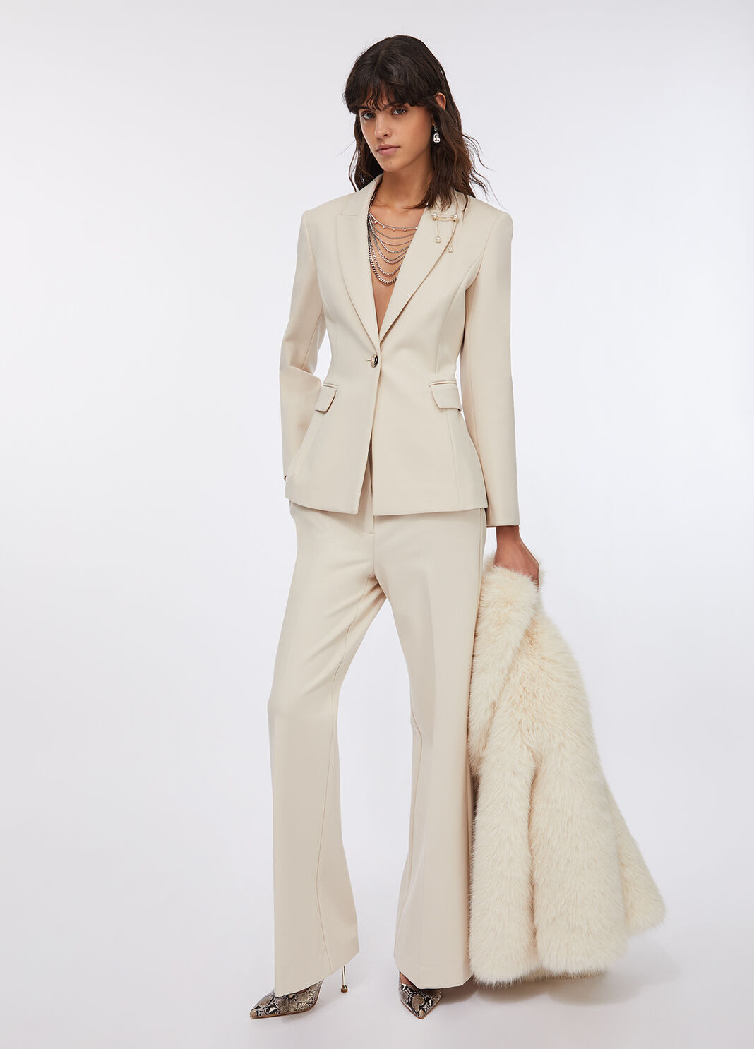 Blazer avec broche orn&eacute;e de pierres blanc Liu Jo - large image number 5