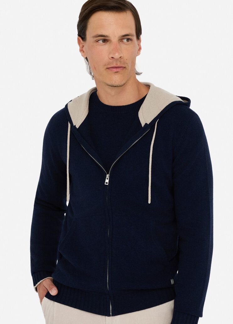 Wool and cashmere jumper with zip dark blue Liu Jo - large image number 4 Wool and cashmere jumper with zip dark blue Liu Jo - large image number 4