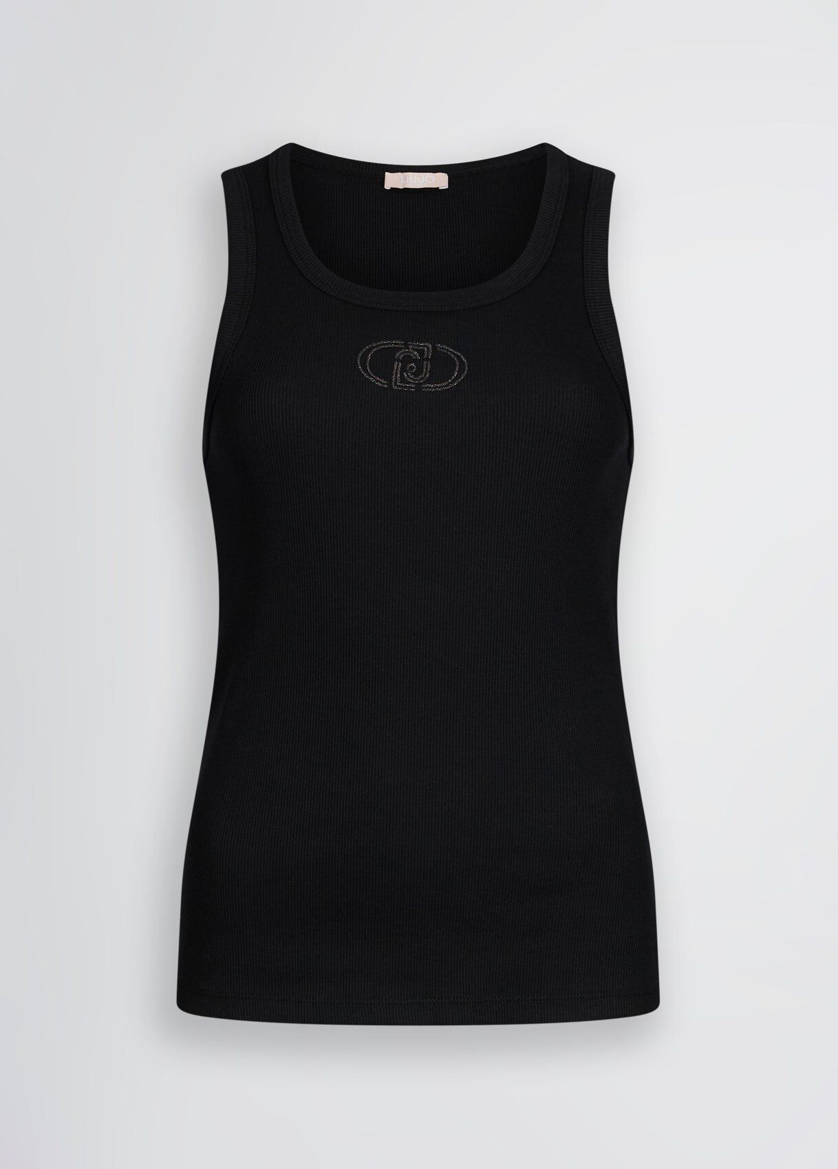 Cotton top with logo colour black | Liu Jo