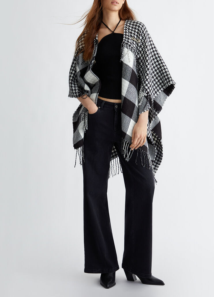 Jacquard-Poncho schwarz Liu Jo - large image number 3