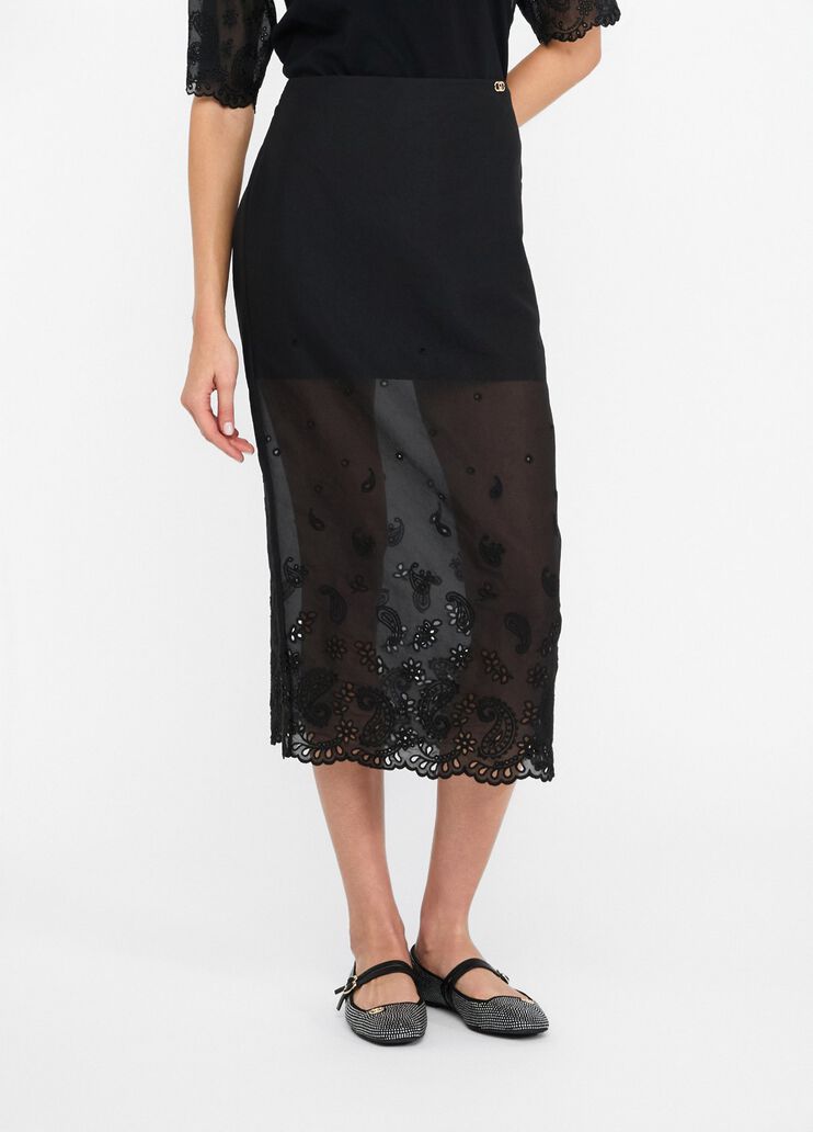 Organza skirt with embroidery black Liu Jo - large image number 0 Organza skirt with embroidery black Liu Jo - large image number 0