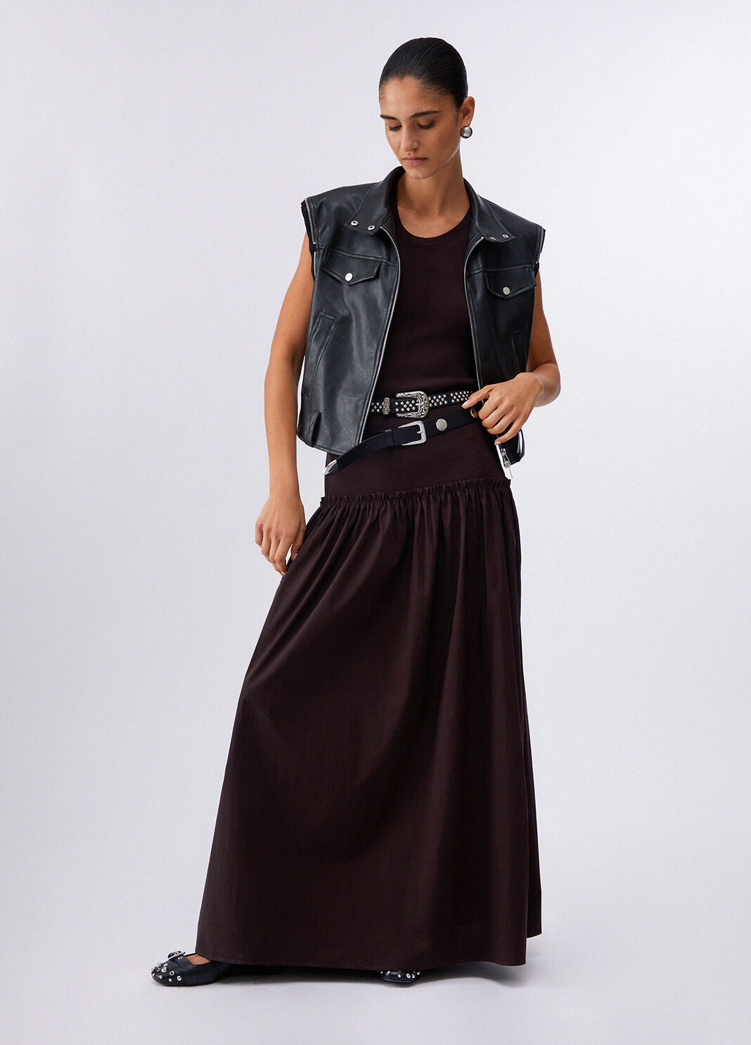 Long dress with cut-out dark brown Liu Jo - large image number 5