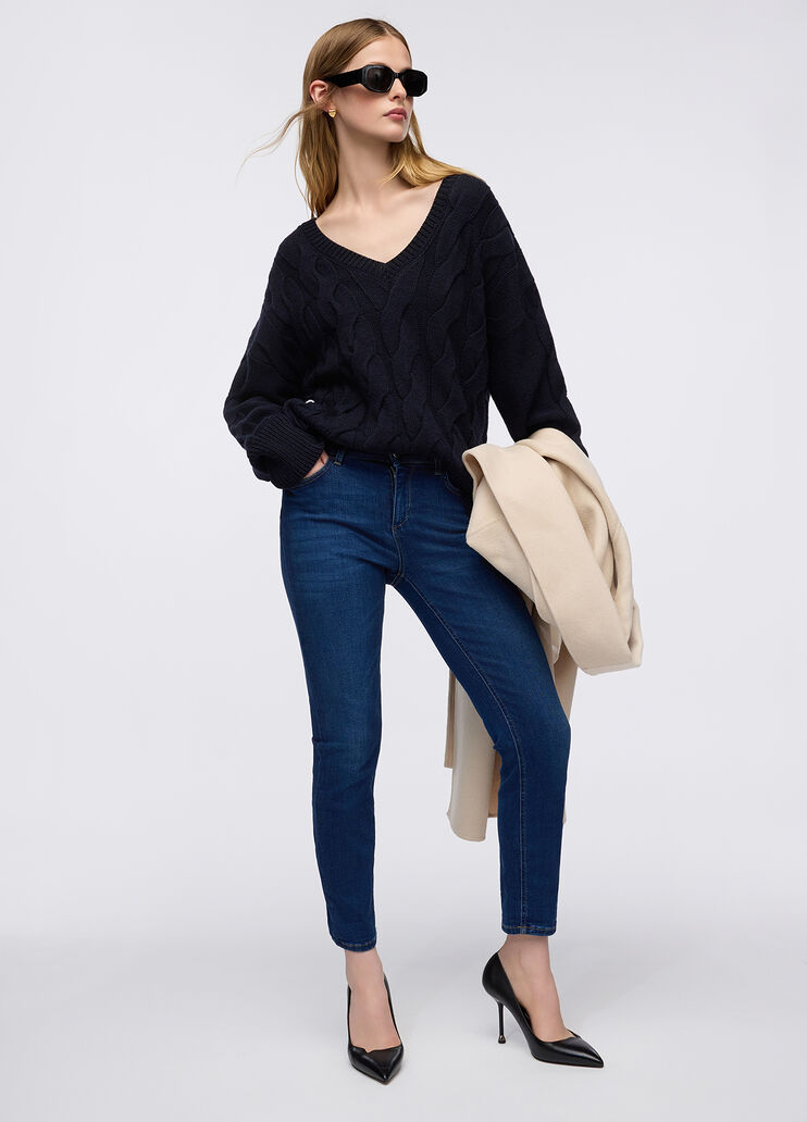 Jean skinny avec revers Denim bleu foncé Liu Jo - medium