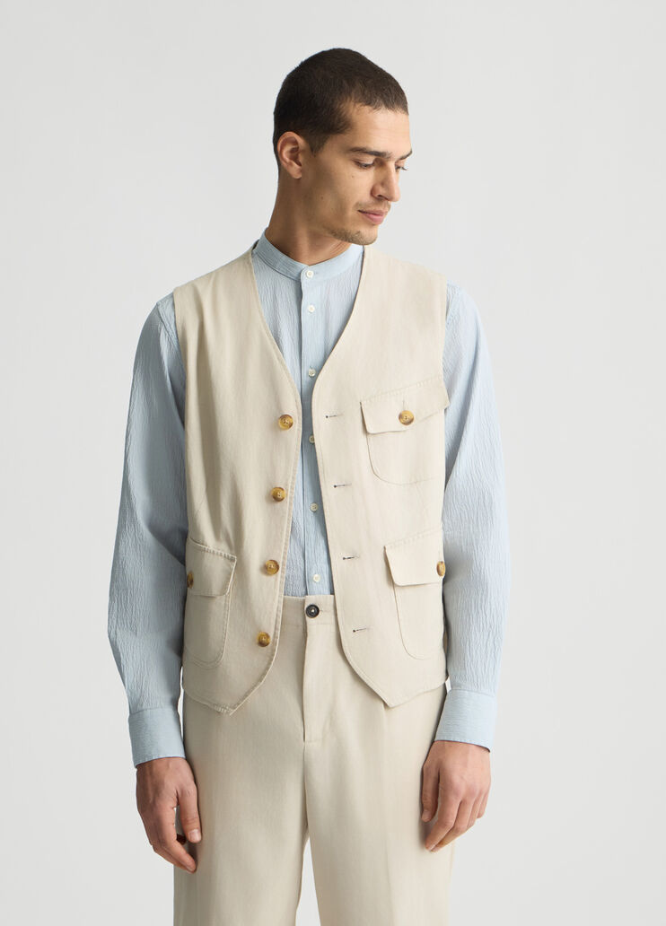 Waistcoat in linen blend light grey Liu Jo - medium Waistcoat in linen blend light grey Liu Jo - medium