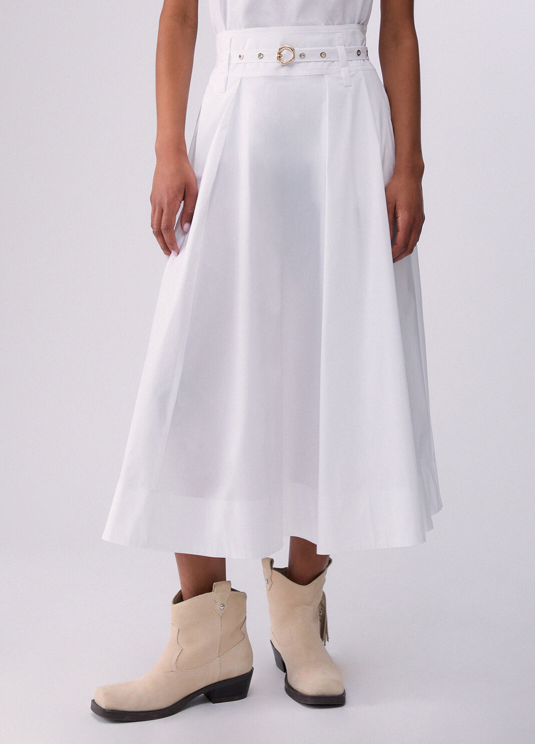 Midirock aus Popeline Wei&szlig; Liu Jo - large image number 0