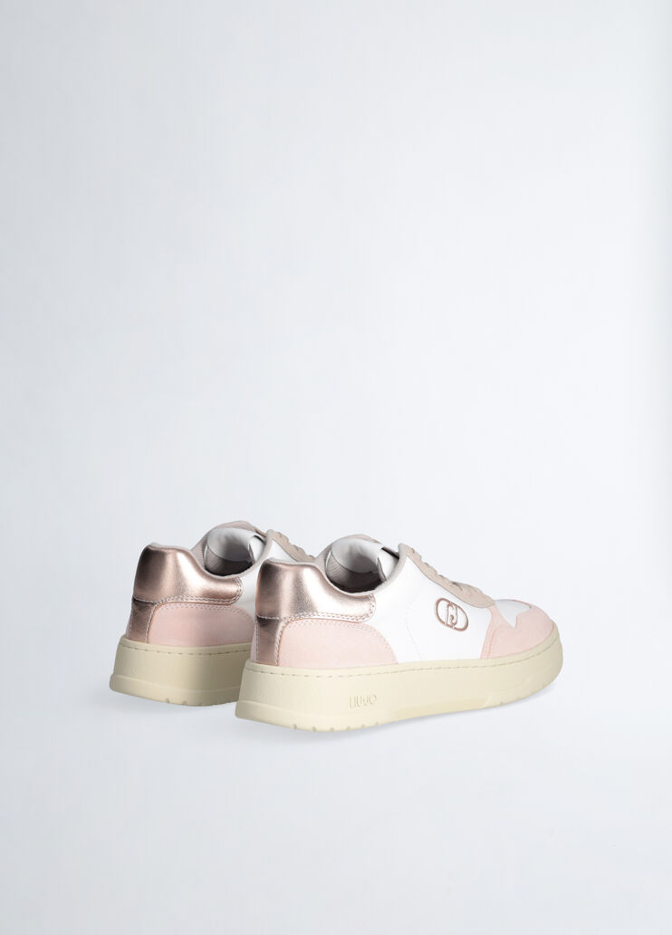 Suede and leather sneakers pink/beige Liu Jo - large image number 3 Suede and leather sneakers pink/beige Liu Jo - large image number 3