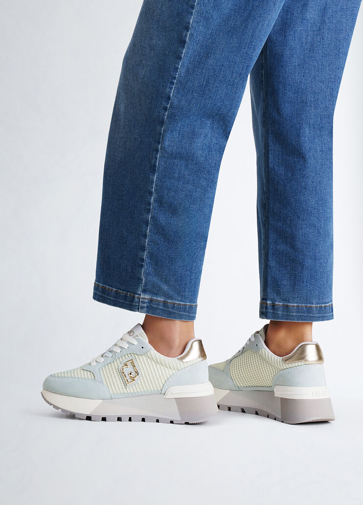 Suede and mesh platform sneakers mint Liu Jo - large image number 0  Suede and mesh platform sneakers mint Liu Jo - large image number 0