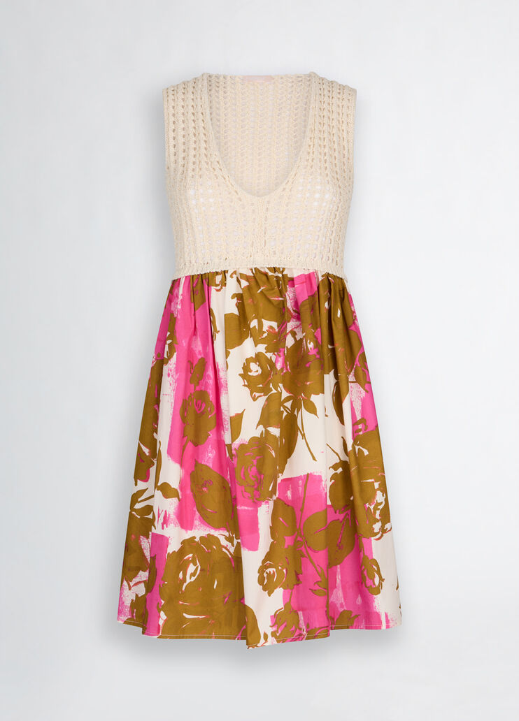 Printed cotton dress  light beige Liu Jo - large image number 6 Printed cotton dress  light beige Liu Jo - large image number 6