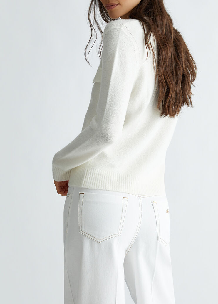 Pullover aus Woll-Alpaka-Gemisch weiß Liu Jo - large image number 1