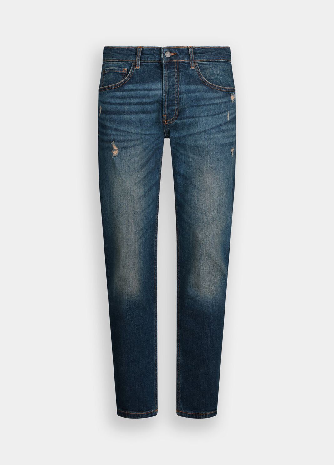 Tapered distressed cotton jeans blue denim Liu Jo - large image number 6