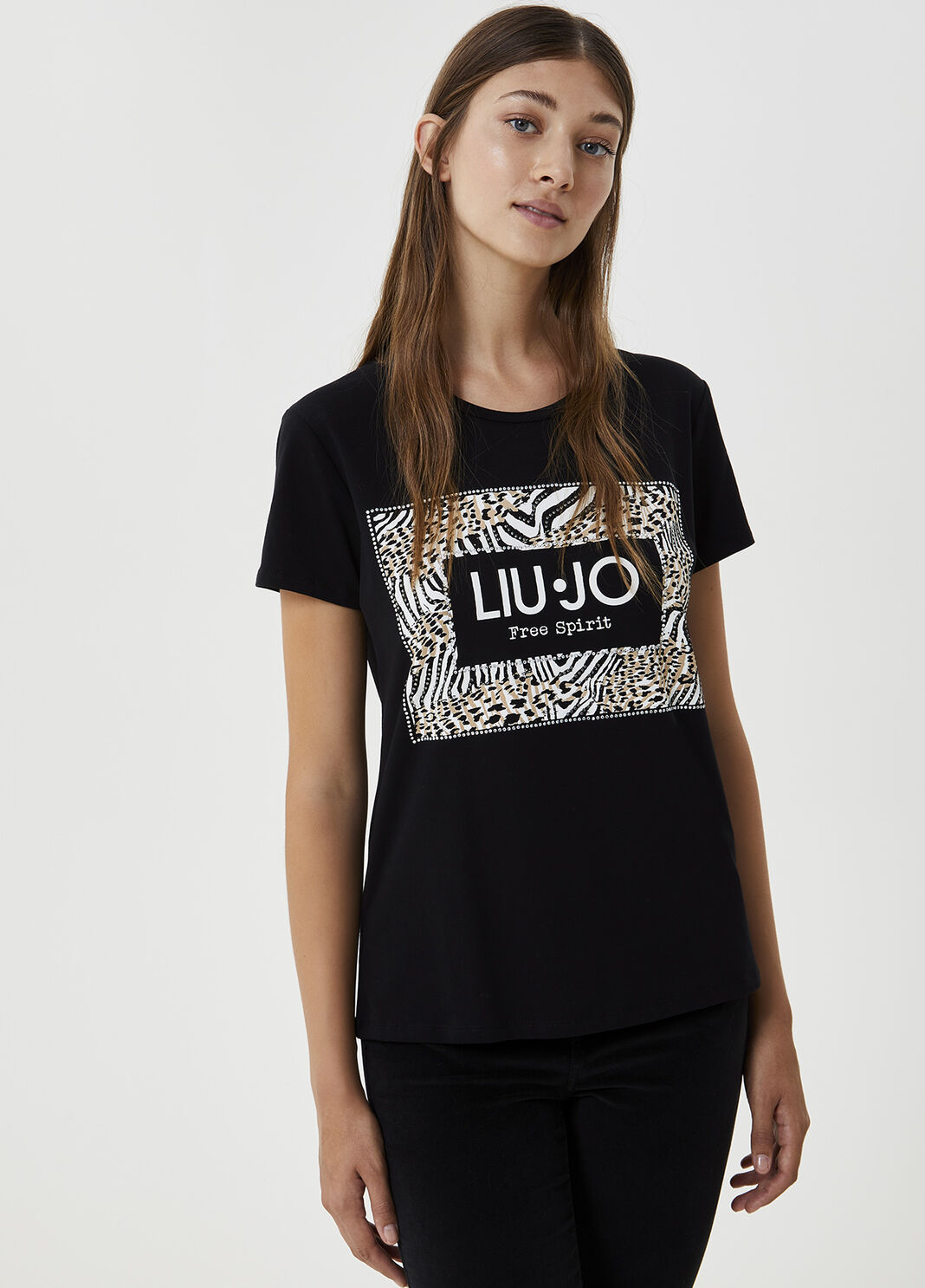 T-shirt with print and appliqu&eacute;s Black Liu Jo - large image number 0