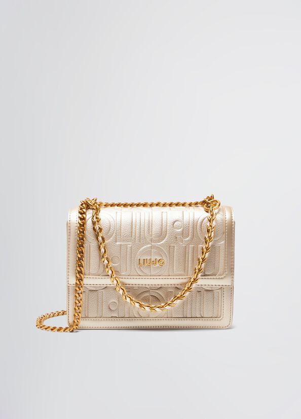 Medium crossbody bag with logo gold Liu Jo - large image number 1