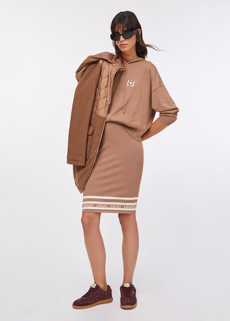 Knit midi skirt chocolate Liu Jo - large image number 5