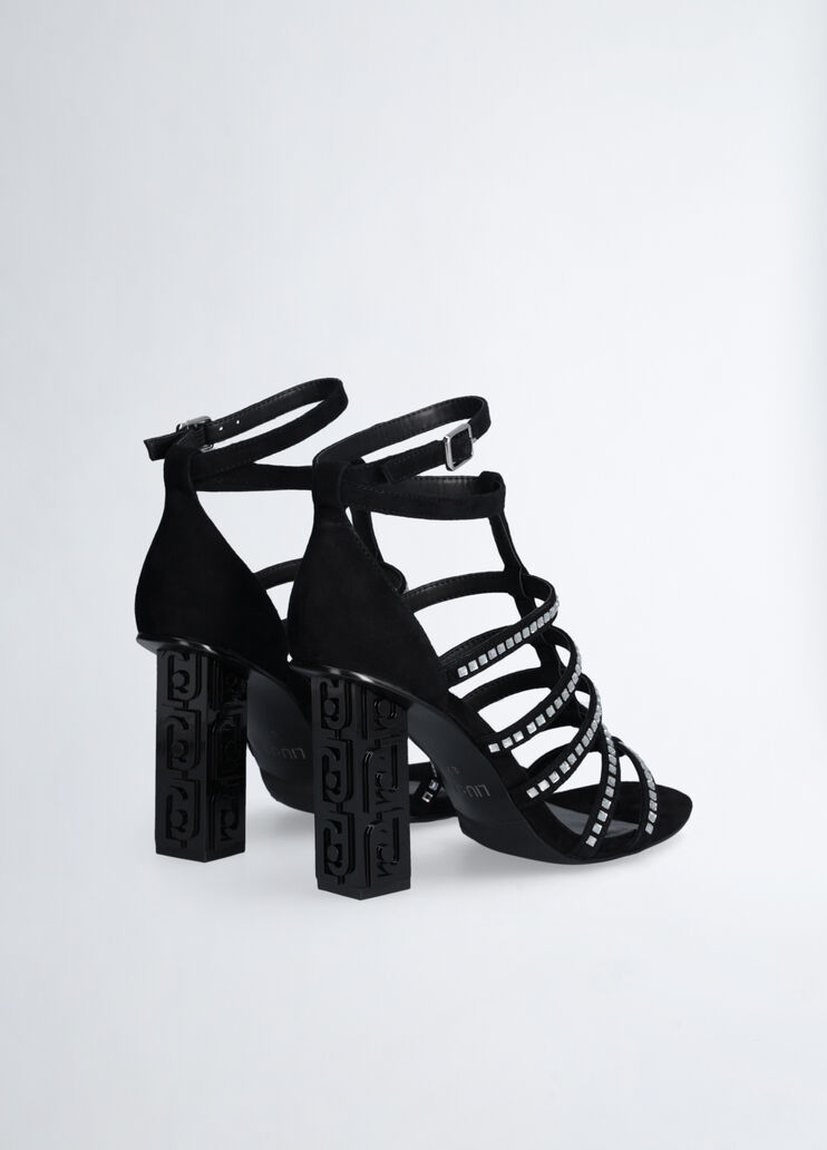 Sandalias con tac&oacute;n con logotipo negro Liu Jo - medium