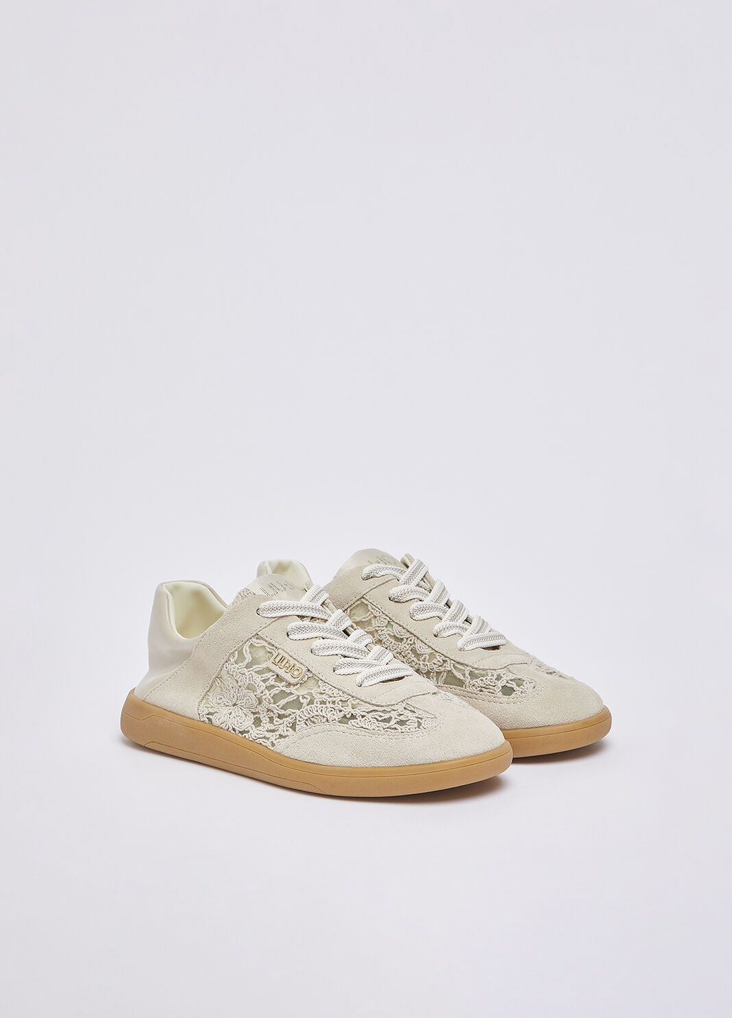 Sneakers with macram&eacute; embroidery beige Liu Jo - large image number 2
