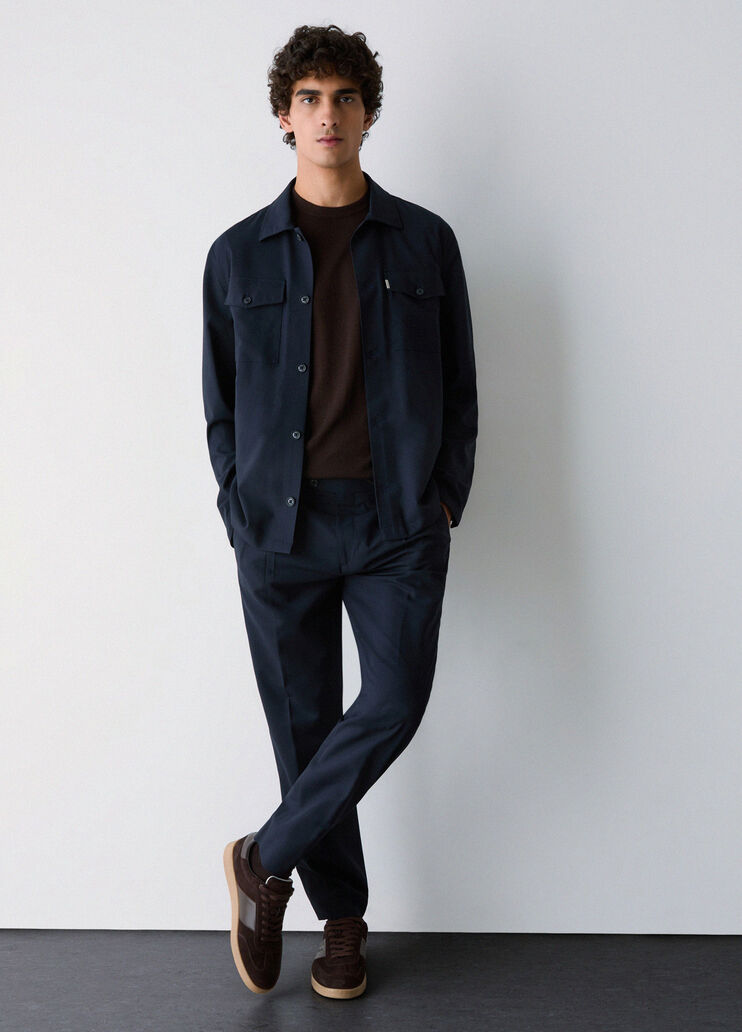 Chino trousers in a wool blend dark blue Liu Jo - medium