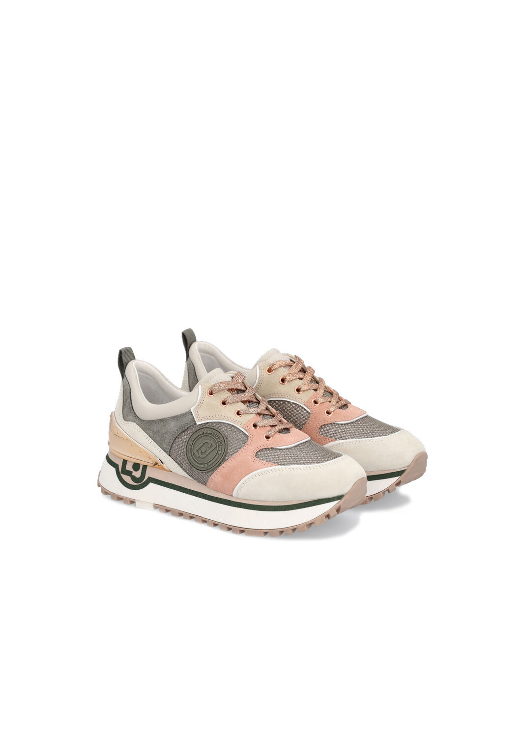 Multicolour suede platform sneakers pink/military Liu Jo - large image number 1