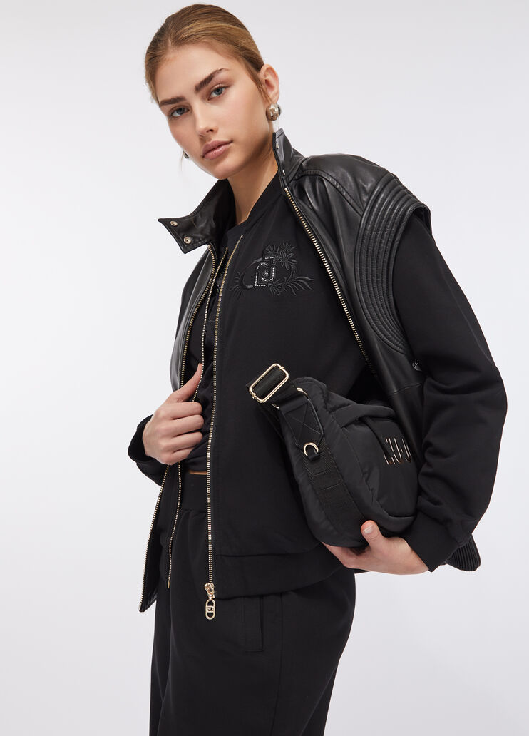 Fleece bomber jacket black Liu Jo - medium