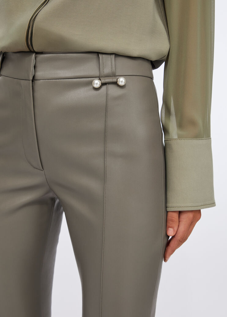 Coated fabric flared trousers asparagus Liu Jo - large image number 2 Coated fabric flared trousers asparagus Liu Jo - large image number 2