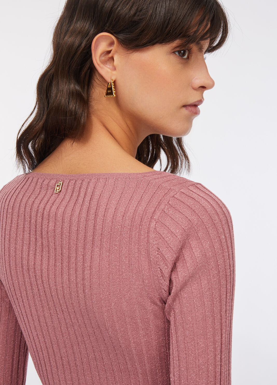 V-neck jumper pink Liu Jo - large image number 3