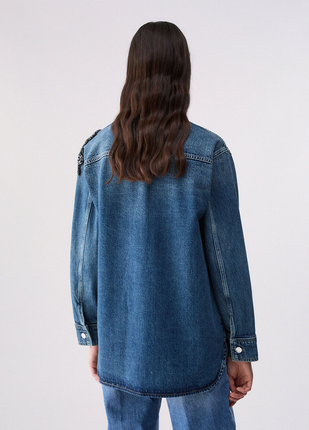 Denim Overshirt with Jewel Embroidery blue denim Liu Jo - large image number 1