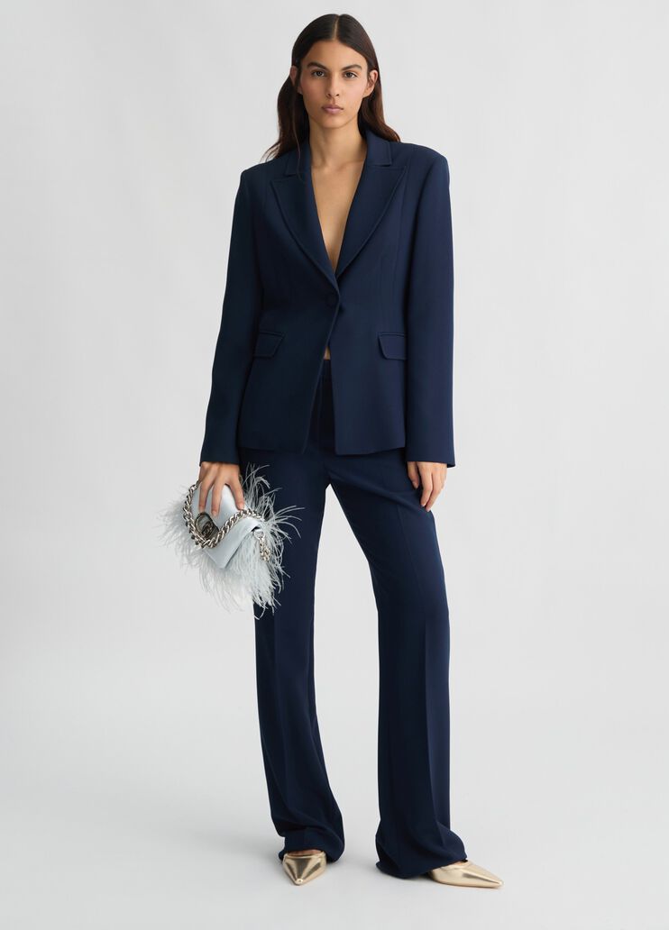 Flared cady crepe trousers blue Liu Jo - medium Flared cady crepe trousers blue Liu Jo - medium