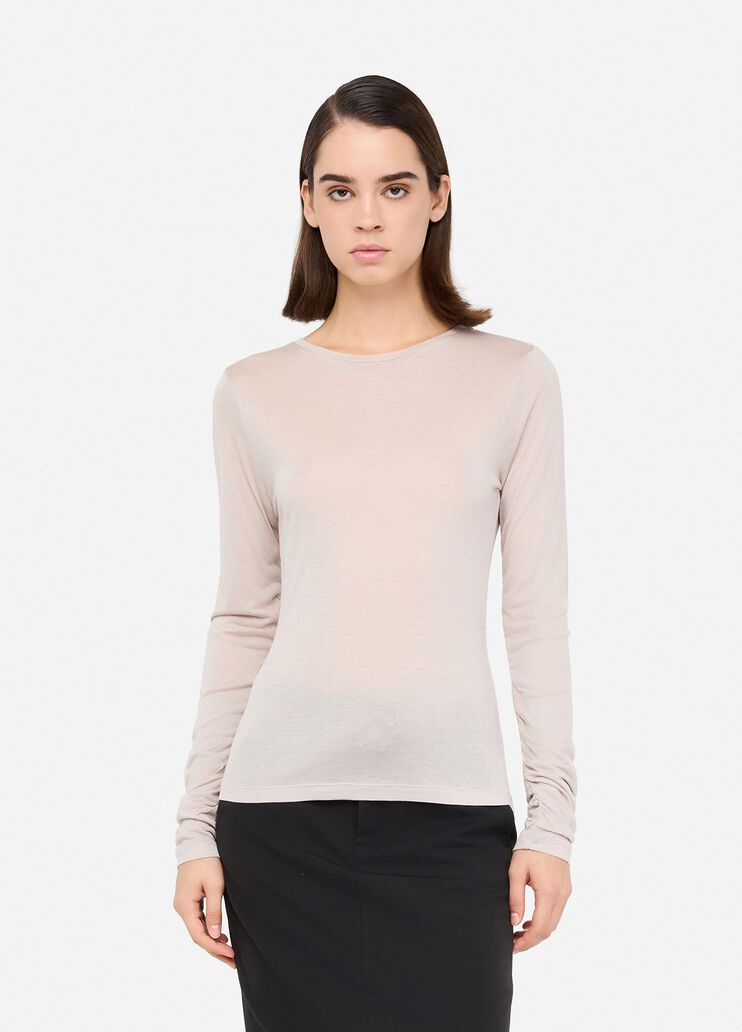 Wool and modal t-shirt dark beige Liu Jo - medium Wool and modal t-shirt dark beige Liu Jo - medium