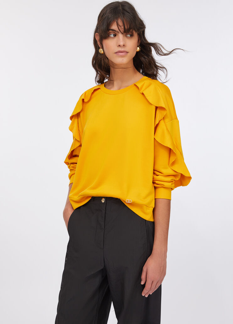 Sweatshirt with ruching dark gold Liu Jo - medium