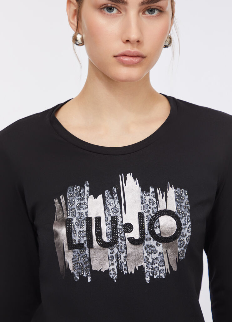 Langarm-T-Shirt Schwarz Liu Jo - medium