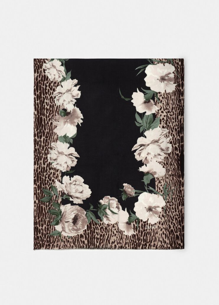 Estola con estampado animal floral negro Liu Jo - large image number 2